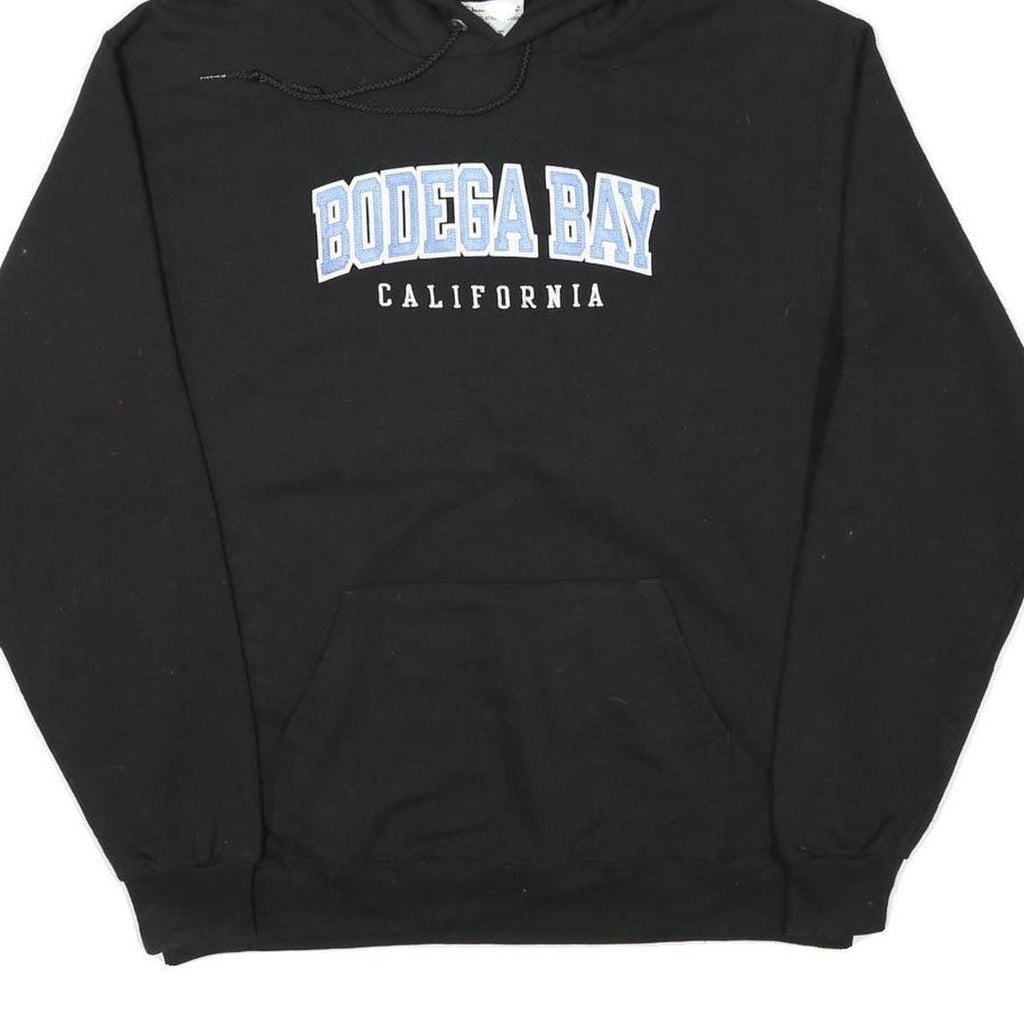 CHAMPION Mens Black Bodega Bay California Pullover Hoodie L Cotton Blend Casual