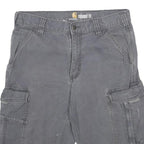 CARHARTT Mens Grey Cargo Shorts M W32 Relaxed Fit Cotton Blend