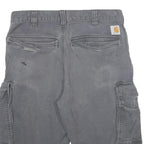 CARHARTT Mens Grey Cargo Shorts M W32 Relaxed Fit Cotton Blend