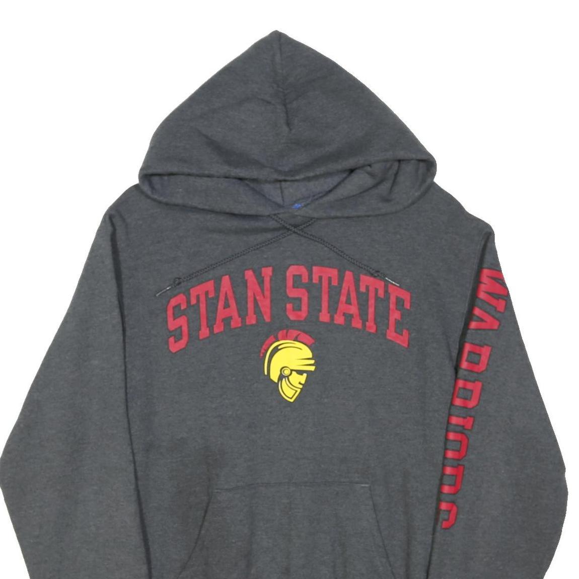 CHAMPION Mens Grey Stan State Pullover Hoodie S Cotton Blend Casual