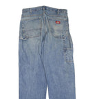 DICKIES Mens Regular Fit Blue Denim Jeans W34 L34 Workwear Cotton Blend Zip