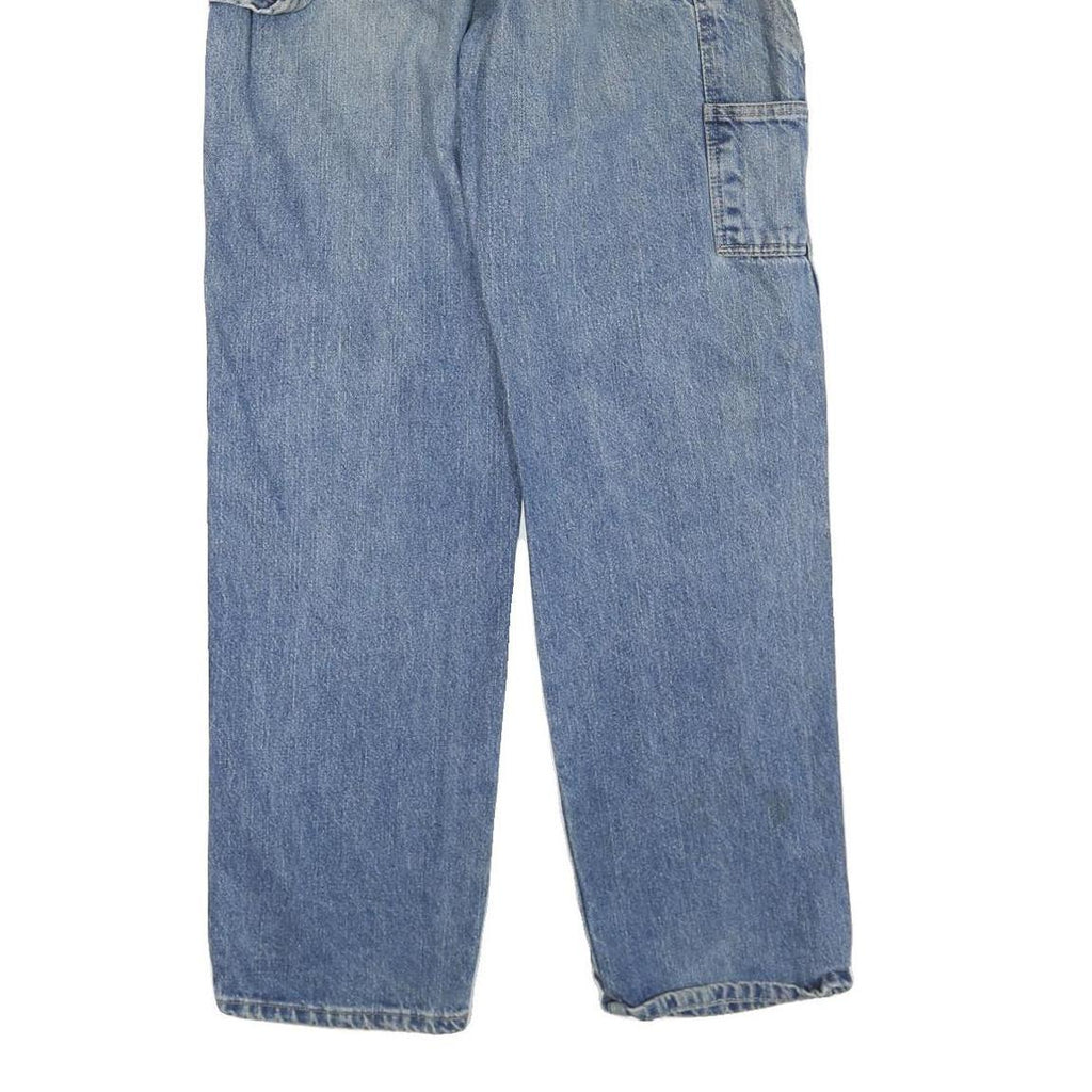 DICKIES Mens Regular Fit Blue Denim Jeans W34 L34 Workwear Cotton Blend Zip