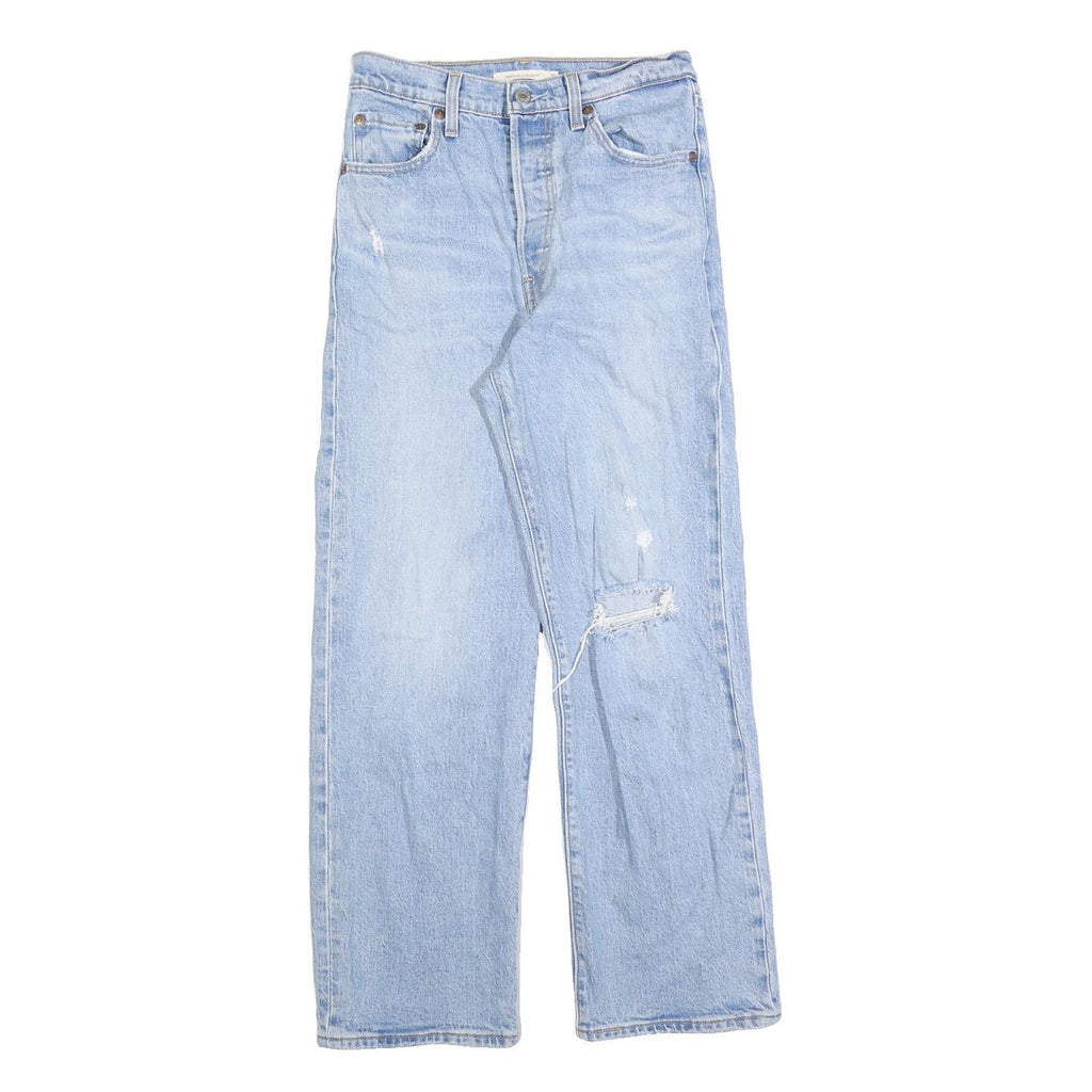 LEVI'S Womens Jeans Blue Regular Straight Denim Light W26 L27 Distressed