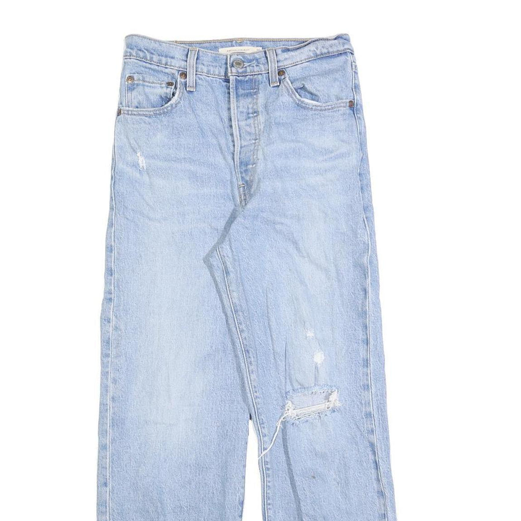 LEVI'S Womens Jeans Blue Regular Straight Denim Light W26 L27 Distressed