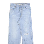 LEVI'S Womens Jeans Blue Regular Straight Denim Light W26 L27 Distressed
