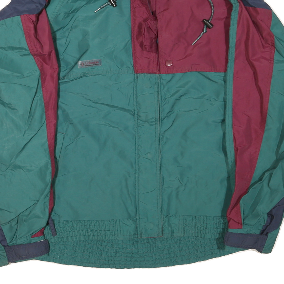 COLUMBIA Womens Green & Maroon Outdoor Jacket XL Polyester Blend Zip
