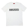 HUGO BOSS Mens White Cotton Blend Graphic T-Shirt S Short Sleeve Crew Neck
