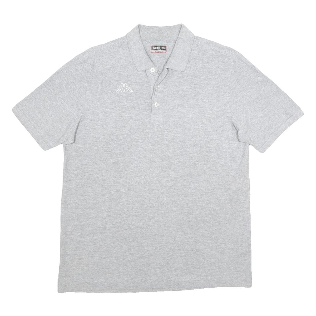 KAPPA Mens Grey Short Sleeve Plain XL Polo Shirt Cotton Casual Sportswear