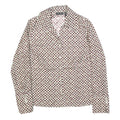 GOOG CLOTHES Womens White & Burgundy Patterned Shirt M Geometric Print Long