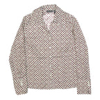 GOOG CLOTHES Womens White & Burgundy Patterned Shirt M Geometric Print Long