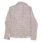 GOOG CLOTHES Womens White & Burgundy Patterned Shirt M Geometric Print Long