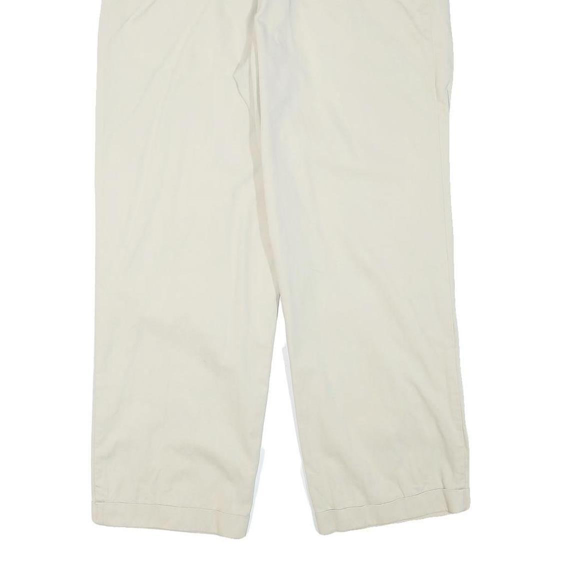 TOMMY HILFIGER Mens Cotton Blend Beige Relaxed Straight Trousers W32 L29 Casual