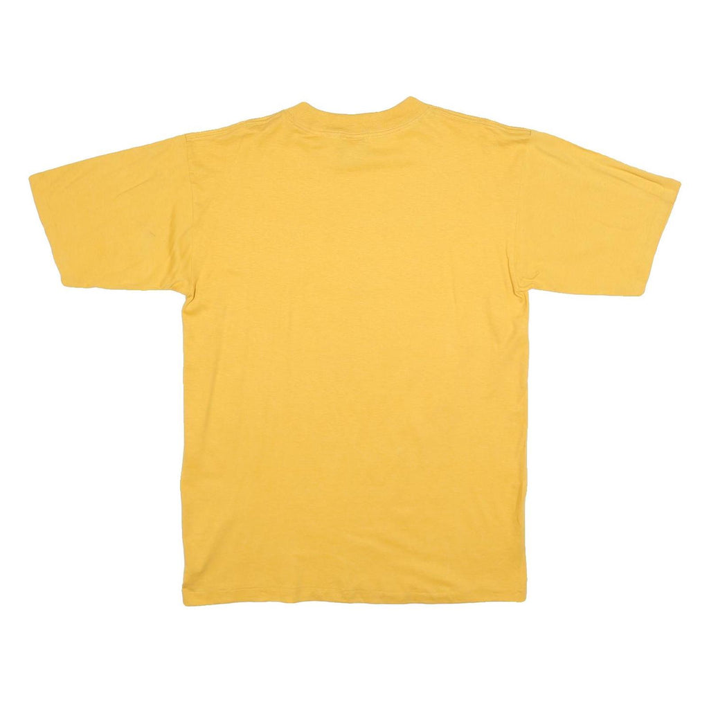 PRAIRIE MOUNTAIN Mens Yellow Carlsbad Caverns Graphic T-Shirt L Short Sleeve
