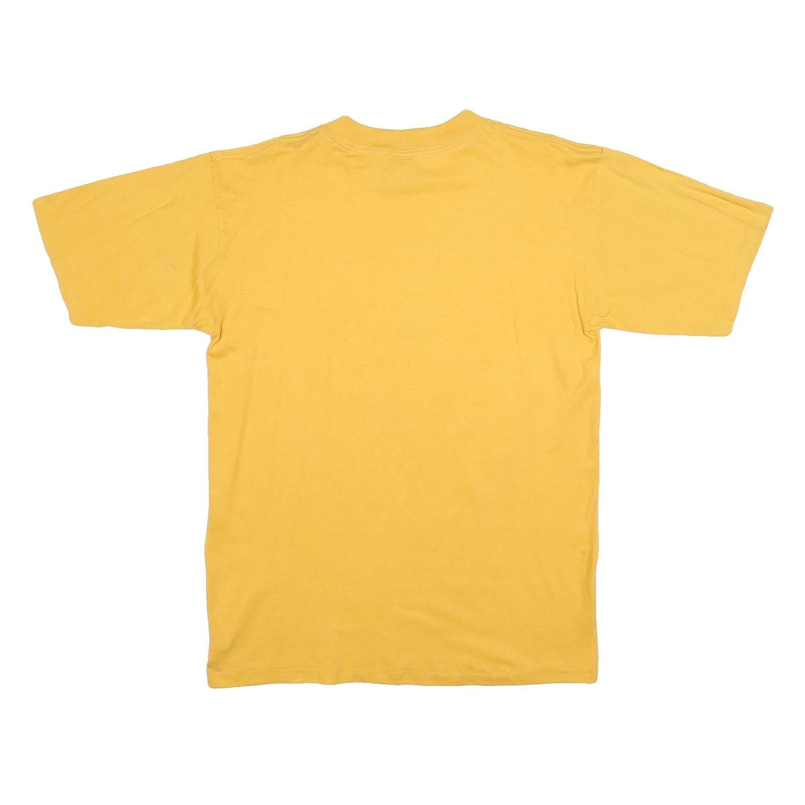 PRAIRIE MOUNTAIN Mens Yellow Carlsbad Caverns Graphic T-Shirt L Short Sleeve