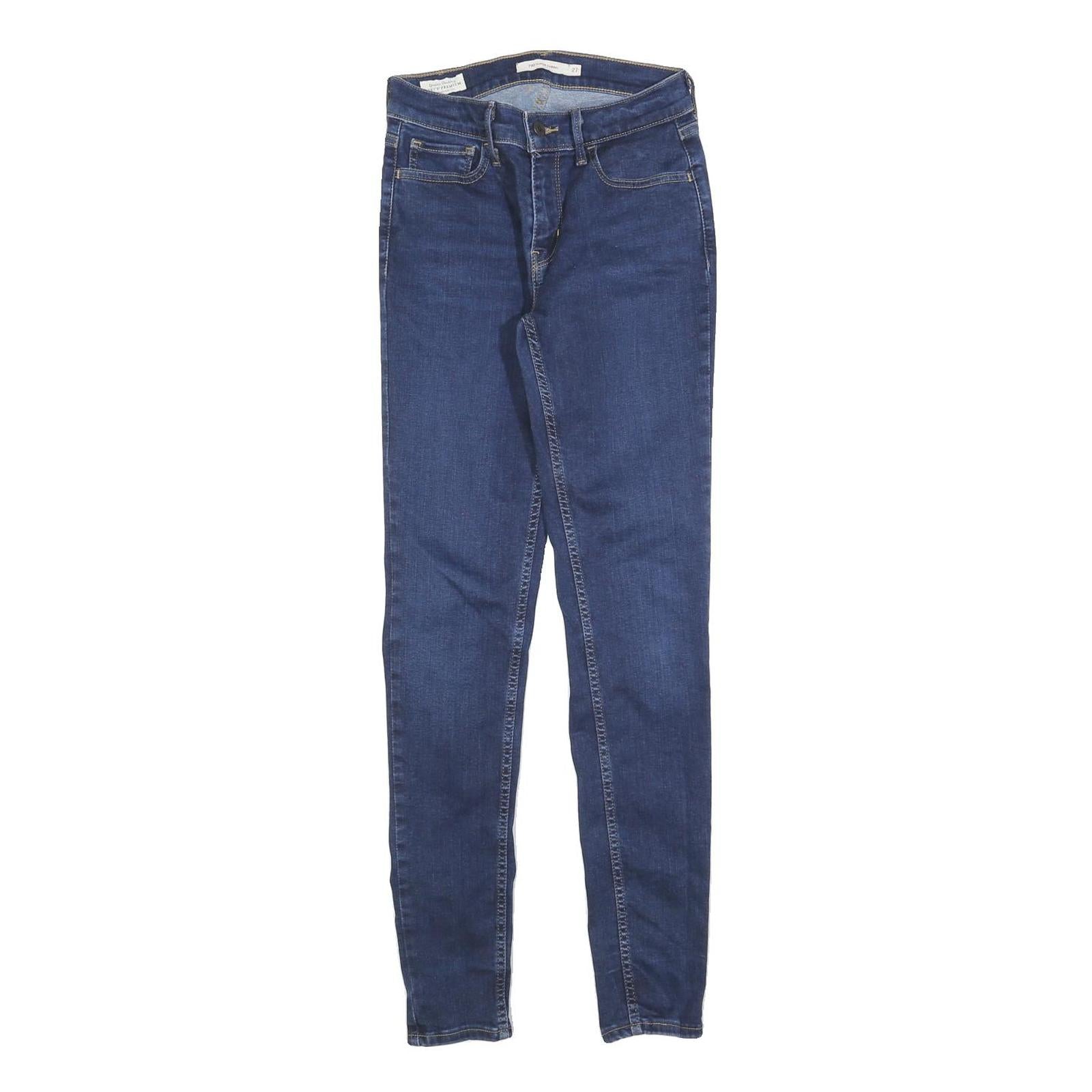 LEVI'S 710 Womens Jeans Blue Slim Skinny Denim Medium W27 L30 Zip Closure