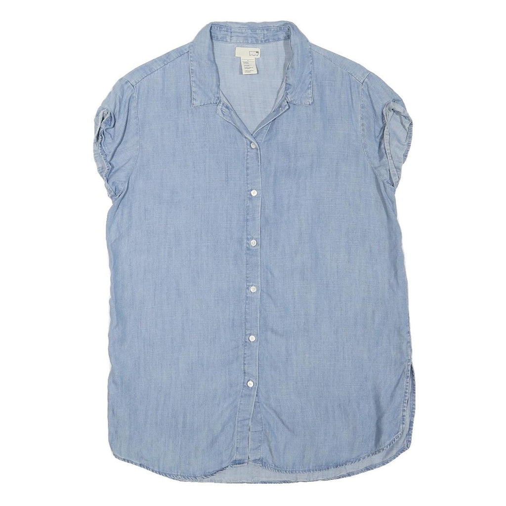 LEVI'S Womens Blue Cotton Blend Shirt M Lightweight Casual Button-Up Summer