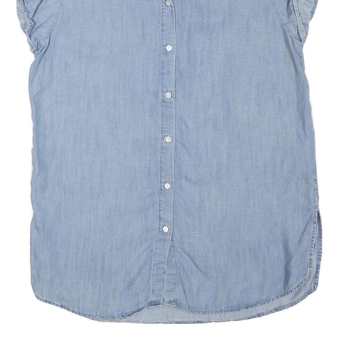 LEVI'S Womens Blue Cotton Blend Shirt M Lightweight Casual Button-Up Summer