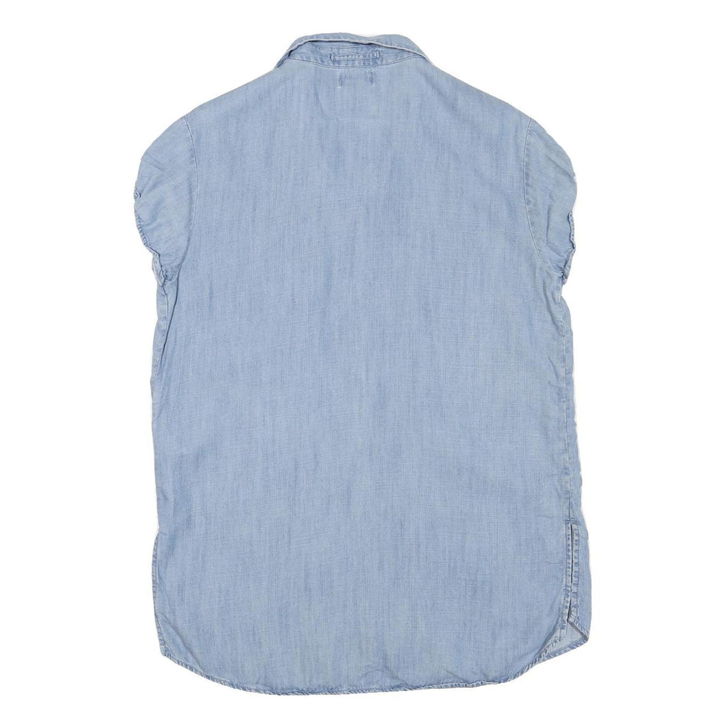 LEVI'S Womens Blue Cotton Blend Shirt M Lightweight Casual Button-Up Summer