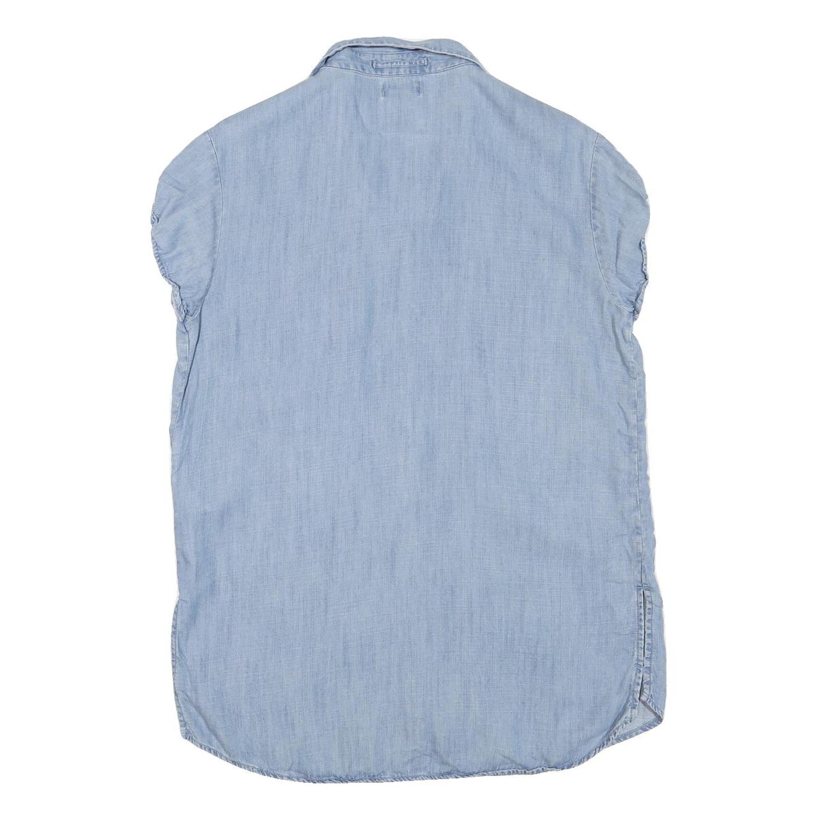 LEVI'S Womens Blue Cotton Blend Shirt M Lightweight Casual Button-Up Summer