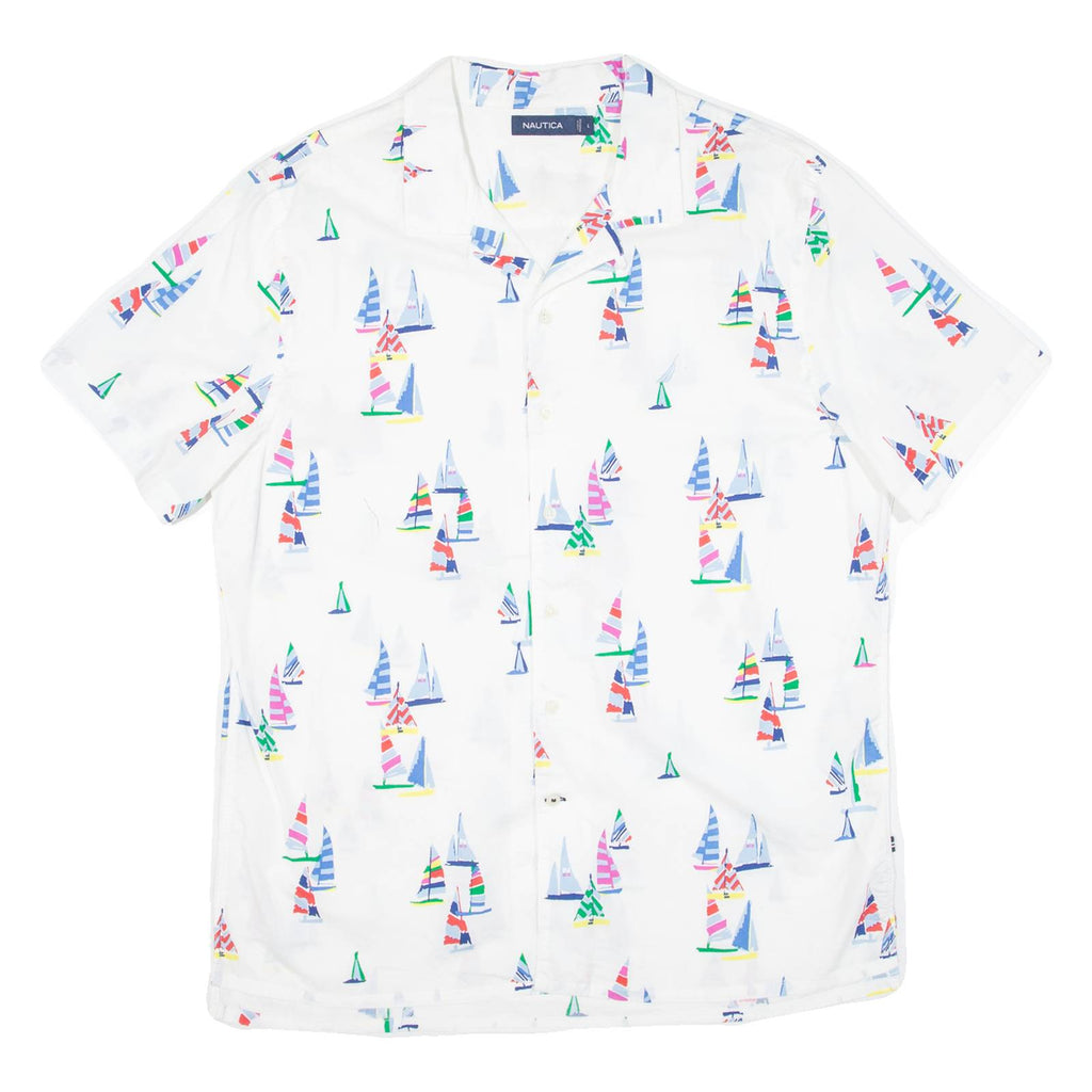 NAUTICA Boats Mens Shirt White L