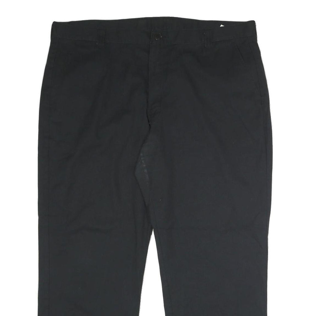 DICKIES Mens Polyester Blend Black Regular Straight Trousers W42 L30 Workwear