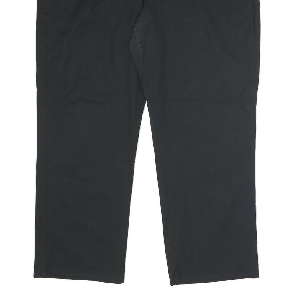 DICKIES Mens Polyester Blend Black Regular Straight Trousers W42 L30 Workwear