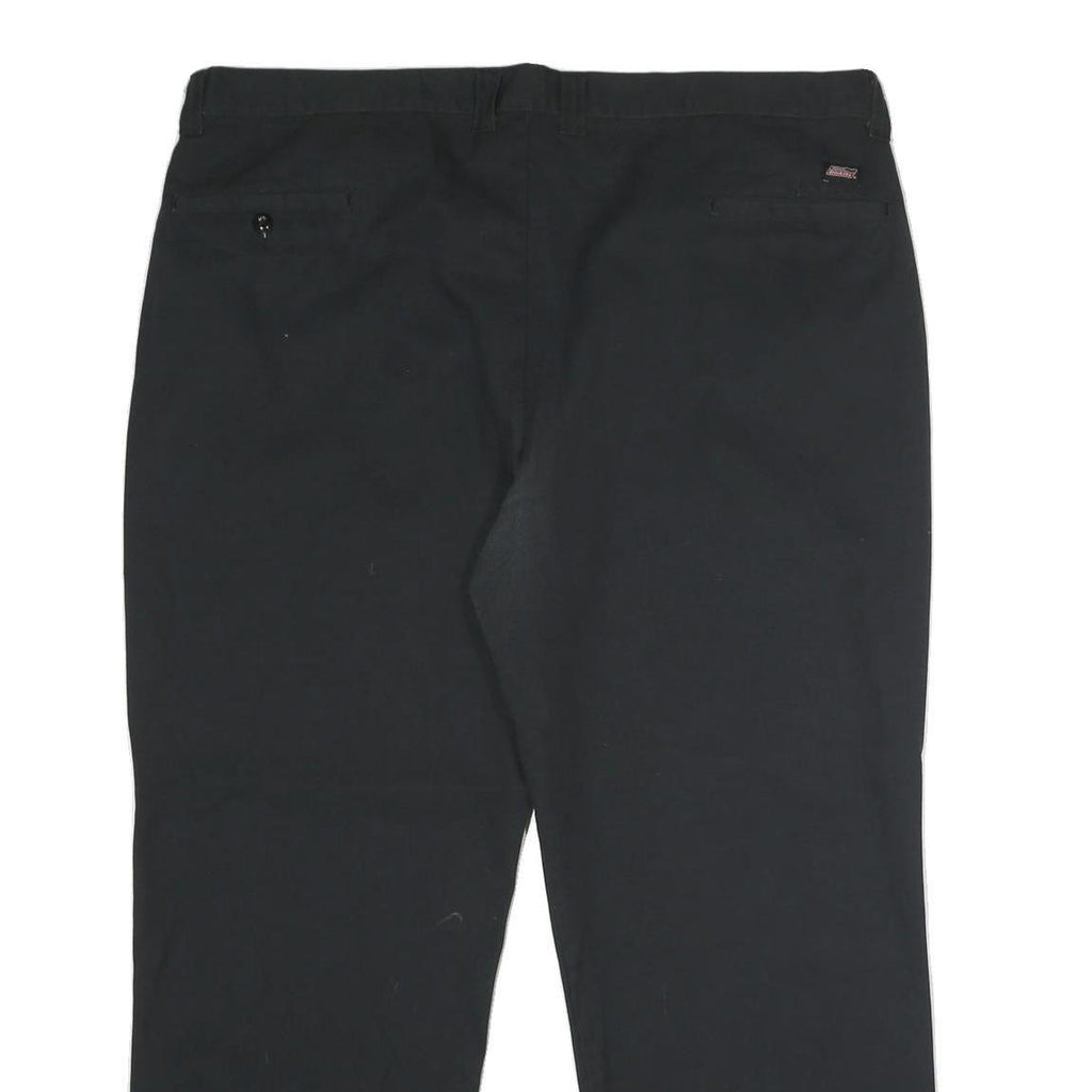 DICKIES Mens Polyester Blend Black Regular Straight Trousers W42 L30 Workwear