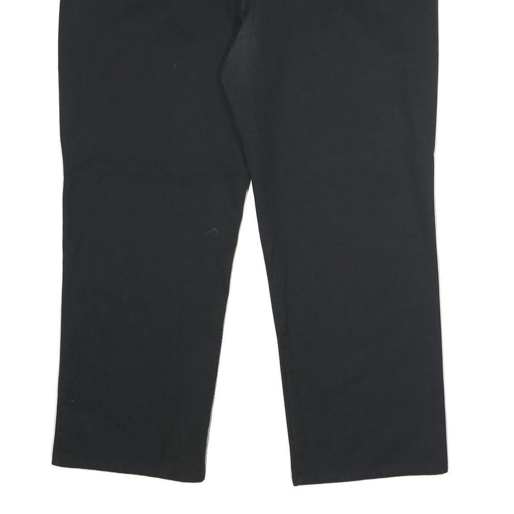 DICKIES Mens Polyester Blend Black Regular Straight Trousers W42 L30 Workwear