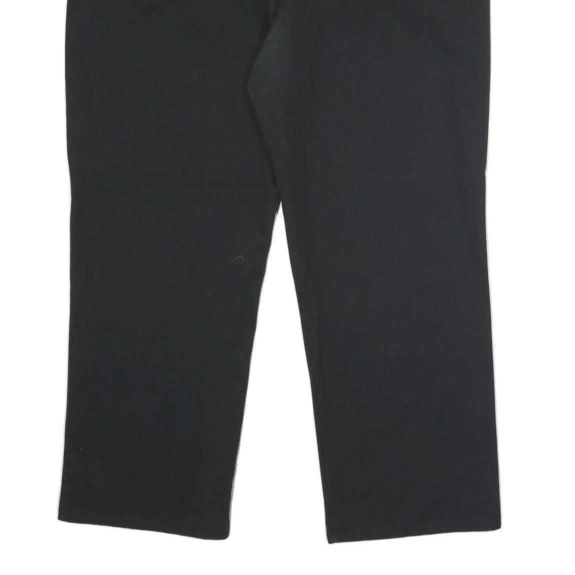 DICKIES Mens Polyester Blend Black Regular Straight Trousers W42 L30 Workwear