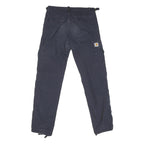 CARHARTT Mens Cotton Blend Navy Regular Cargo Trousers W29 L32 Workwear Zip