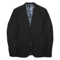 & SONS Mens Black Jacket M Polyester Blend Plain Button Closure Stylish Tailored