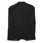 & SONS Mens Black Jacket M Polyester Blend Plain Button Closure Stylish Tailored