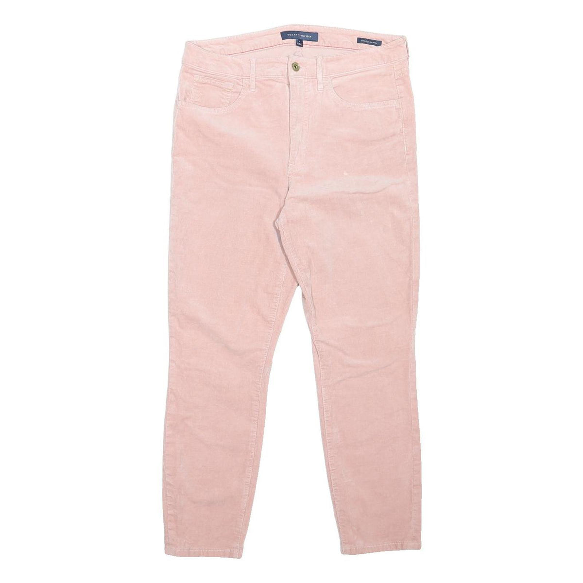 TOMMY HILFIGER Womens Corduroy Pink Regular Fit Skinny Trousers W32 L26
