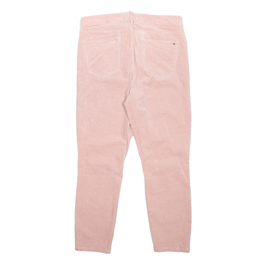 TOMMY HILFIGER Womens Corduroy Pink Regular Fit Skinny Trousers W32 L26