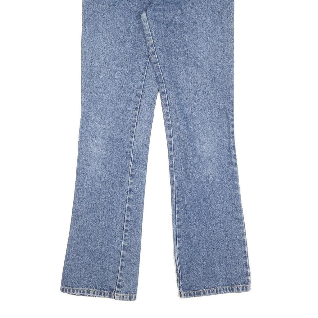 Womens Blue Regular Fit Straight Cotton Denim Jeans W28 L32 Classic Zip Closure