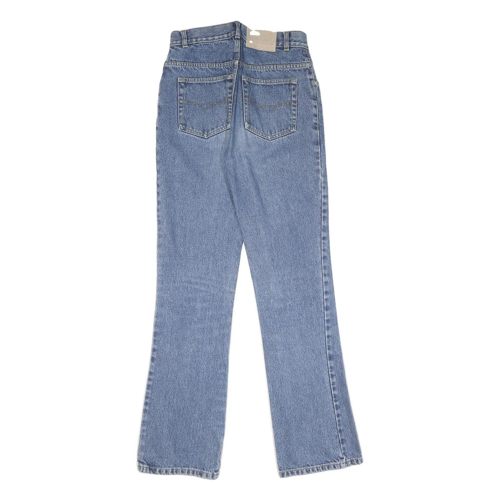 Womens Blue Regular Fit Straight Cotton Denim Jeans W28 L32 Classic Zip Closure