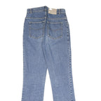 Womens Blue Regular Fit Straight Cotton Denim Jeans W28 L32 Classic Zip Closure