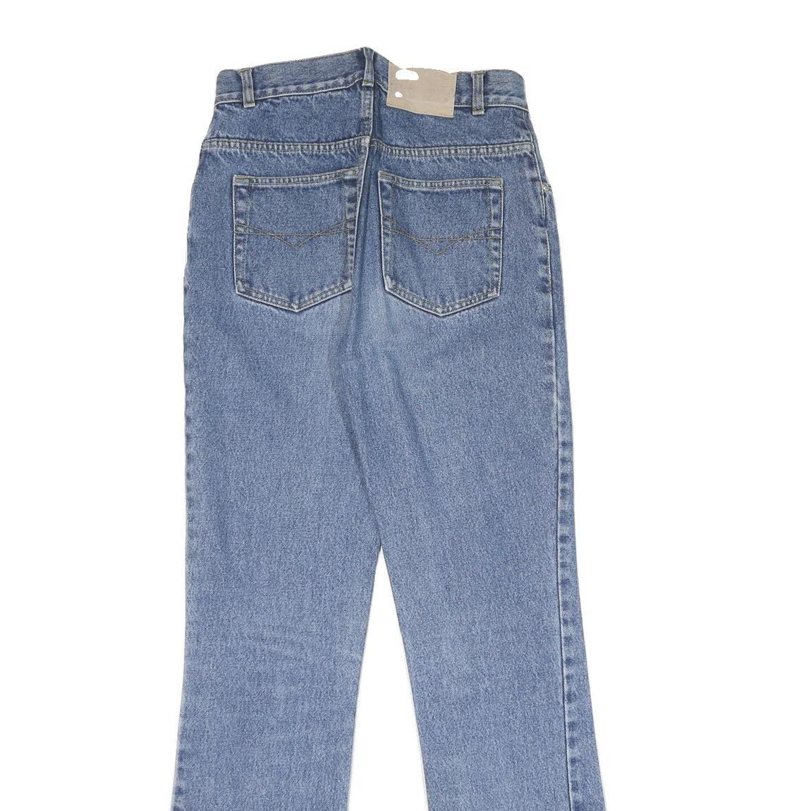 Womens Blue Regular Fit Straight Cotton Denim Jeans W28 L32 Classic Zip Closure