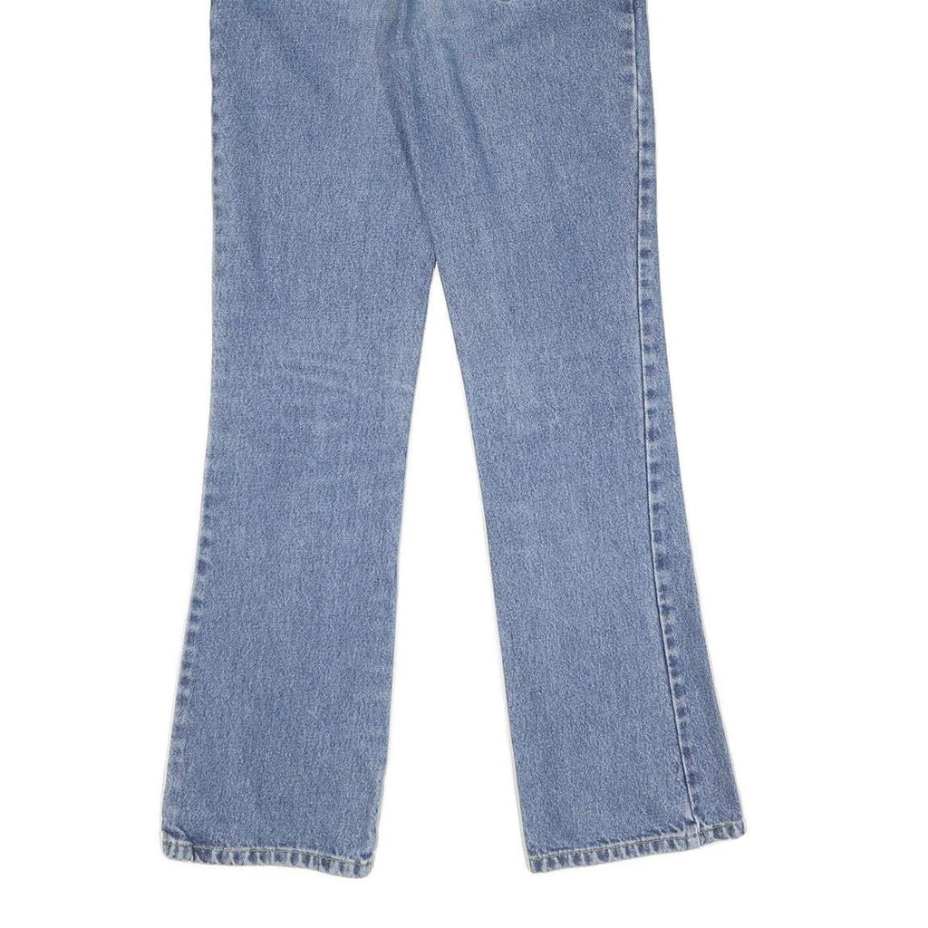 Womens Blue Regular Fit Straight Cotton Denim Jeans W28 L32 Classic Zip Closure