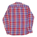 TOMMY HILFIGER Mens Red & Blue Check Shirt L Button-Down Long Sleeve Casual