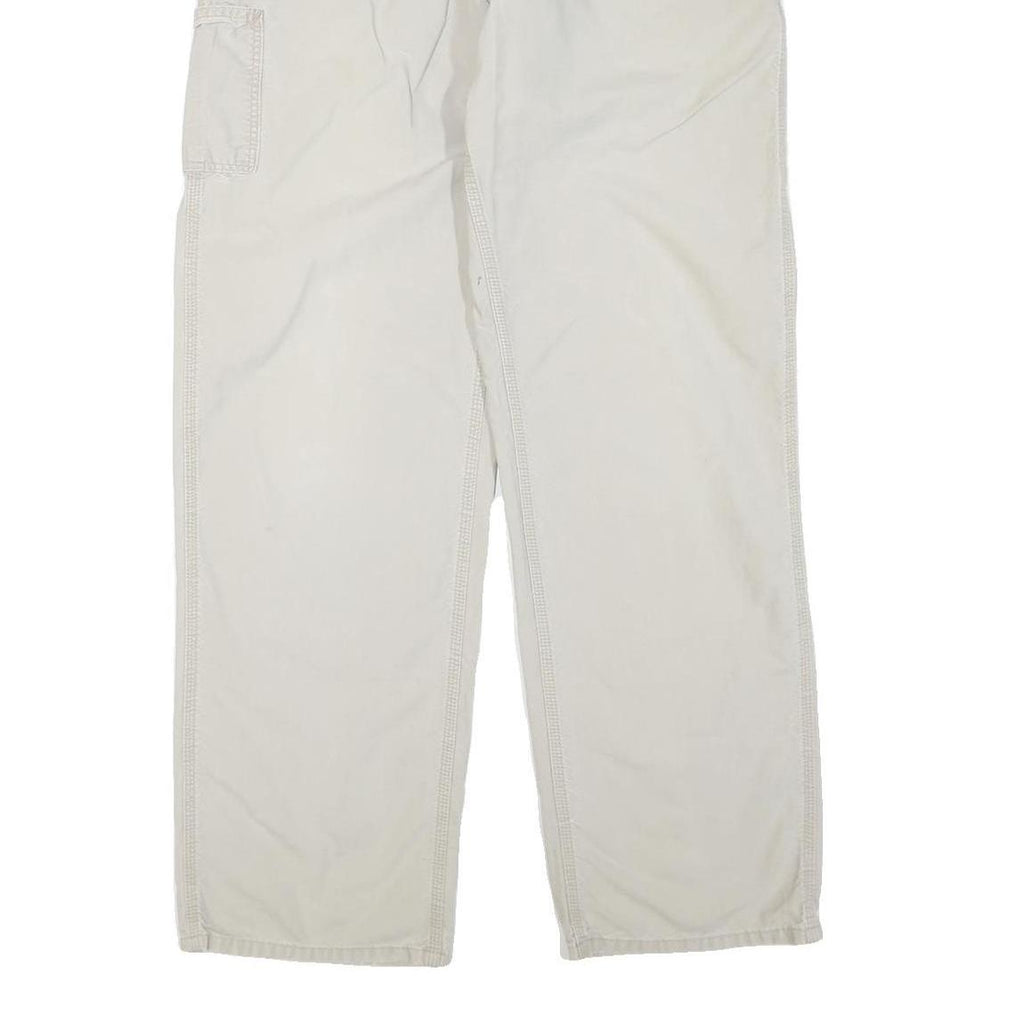 CARHARTT Mens Beige Cotton Blend Regular Straight Trousers W36 L32 Workwear