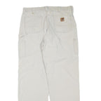 CARHARTT Mens Beige Cotton Blend Regular Straight Trousers W36 L32 Workwear