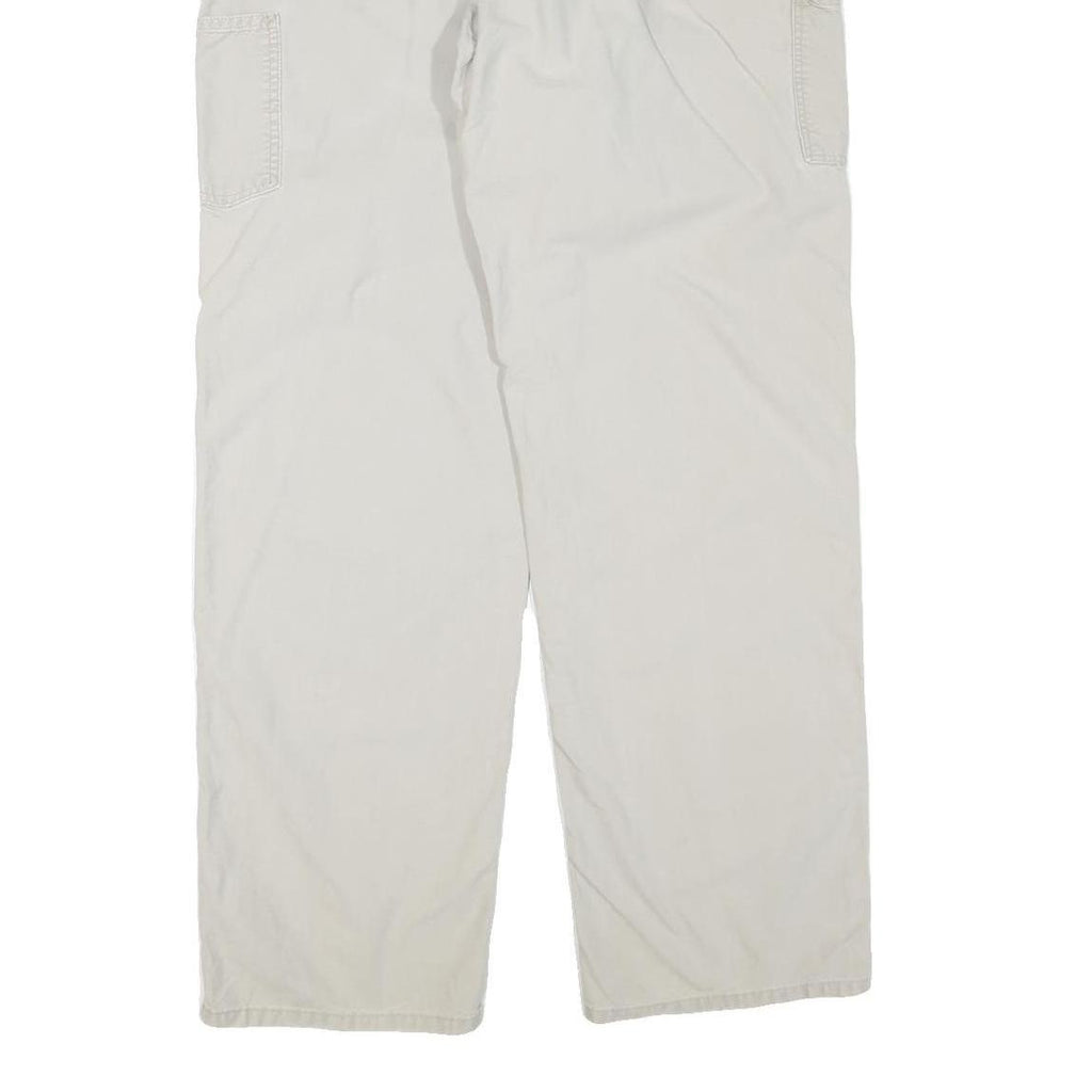 CARHARTT Mens Beige Cotton Blend Regular Straight Trousers W36 L32 Workwear