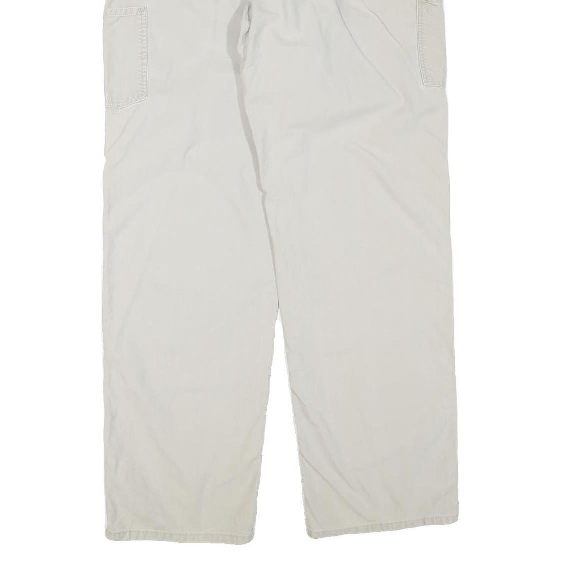 CARHARTT Mens Beige Cotton Blend Regular Straight Trousers W36 L32 Workwear