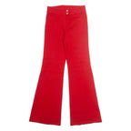 Workwear Womens Trousers Red Regular Wide-Leg W26 L31