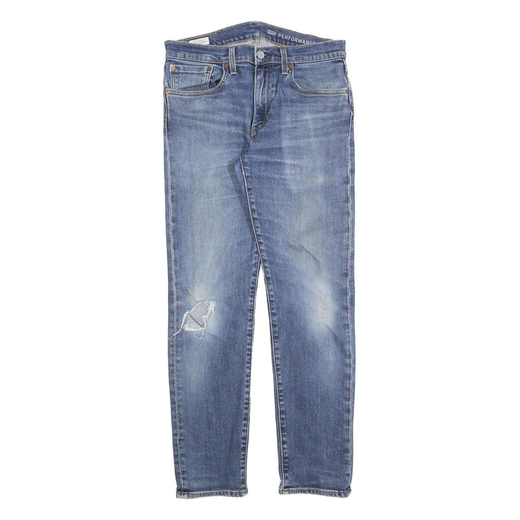 LEVI'S 502 Mens Slim Blue Denim Medium W31 L32 Slim Fit Zip Jeans Distressed