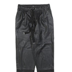 BERSHKA Womens Black Regular Fit Trousers W25 L26 Drawstring Jogger Style