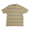 NAUTICA Mens Beige Striped Short Sleeve Polo Shirt L Cotton Casual Summer