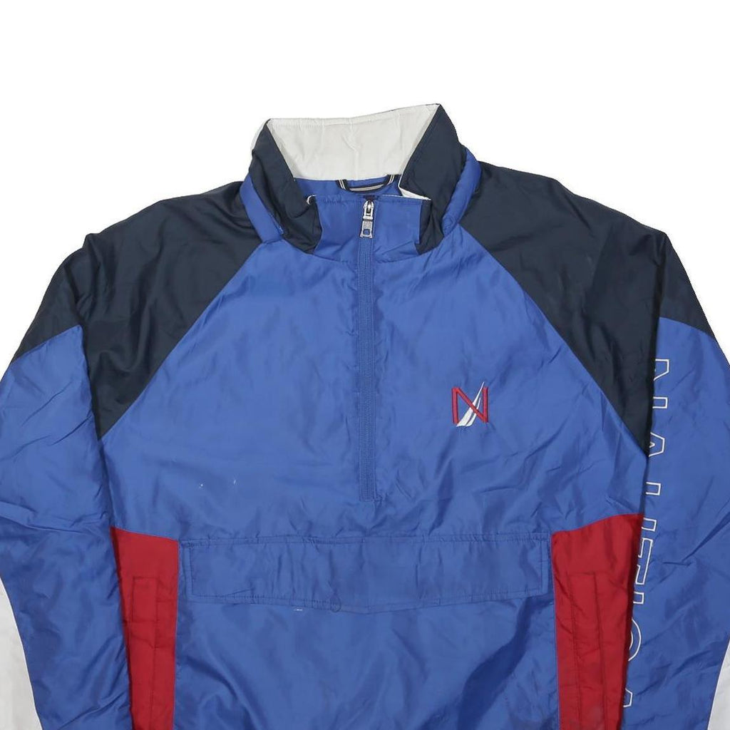 NAUTICA Mens Blue Black Red White 2XL Polyester Zip Jacket Flag Graphic
