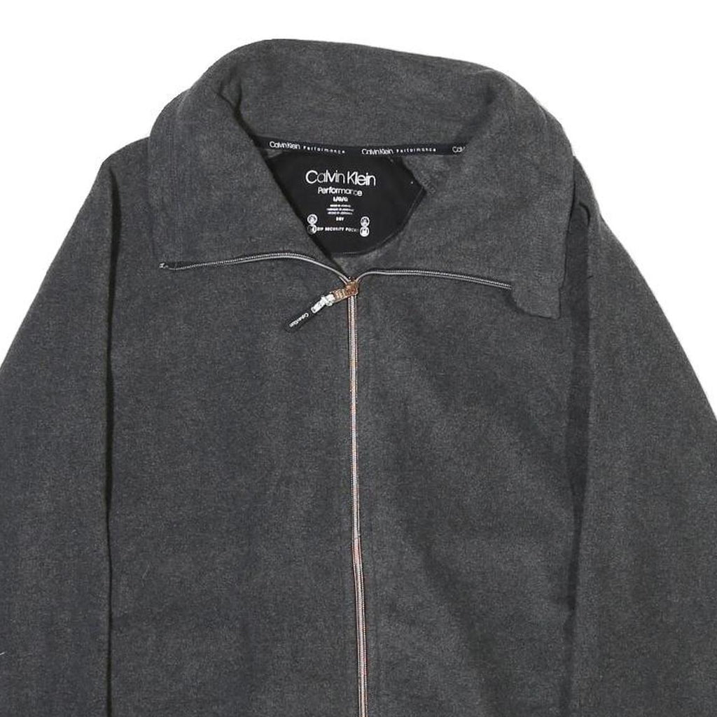 Calvin Klein Womens Grey Performance Jacket L Polyester Blend Zip Casual